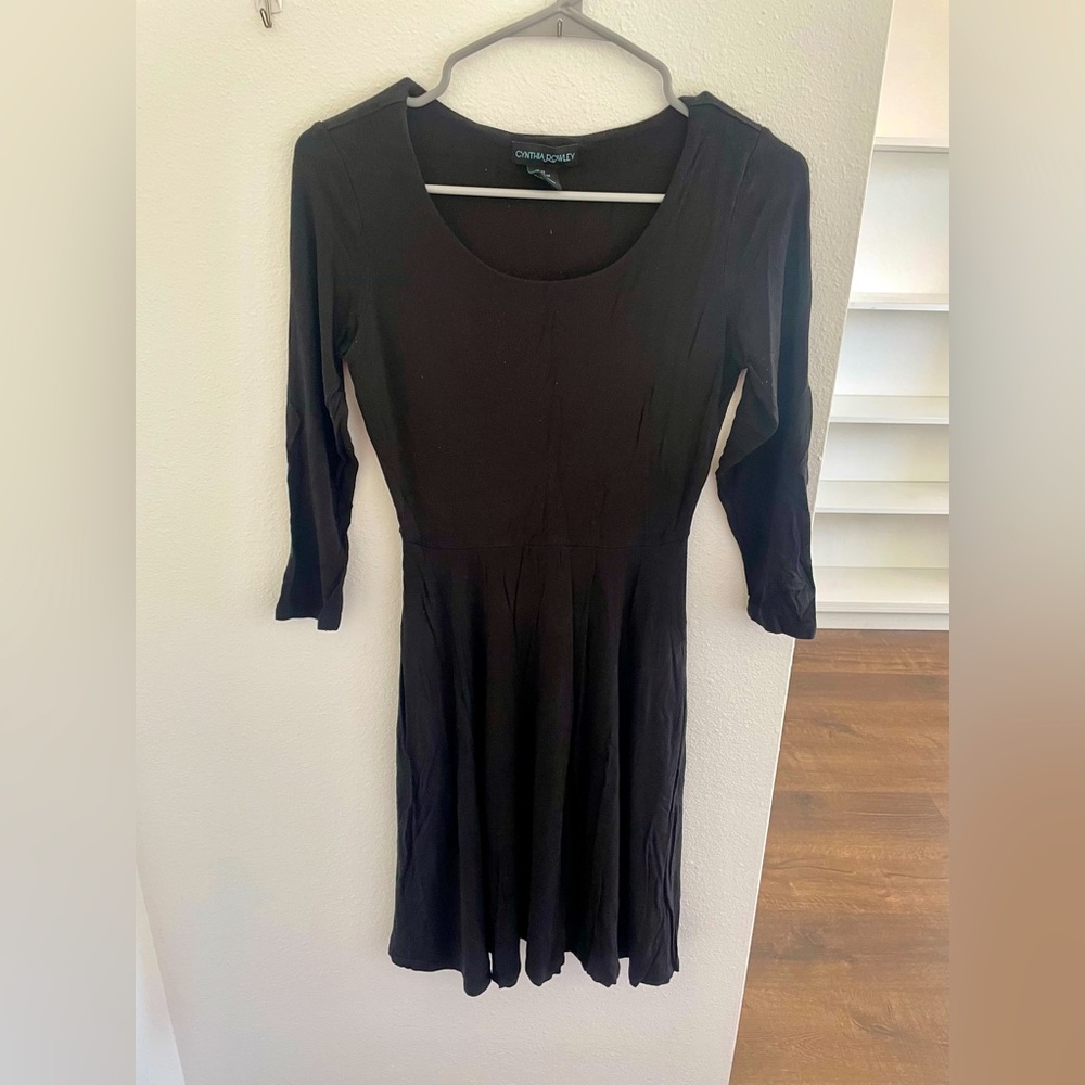 Midi black summer dress, XS.